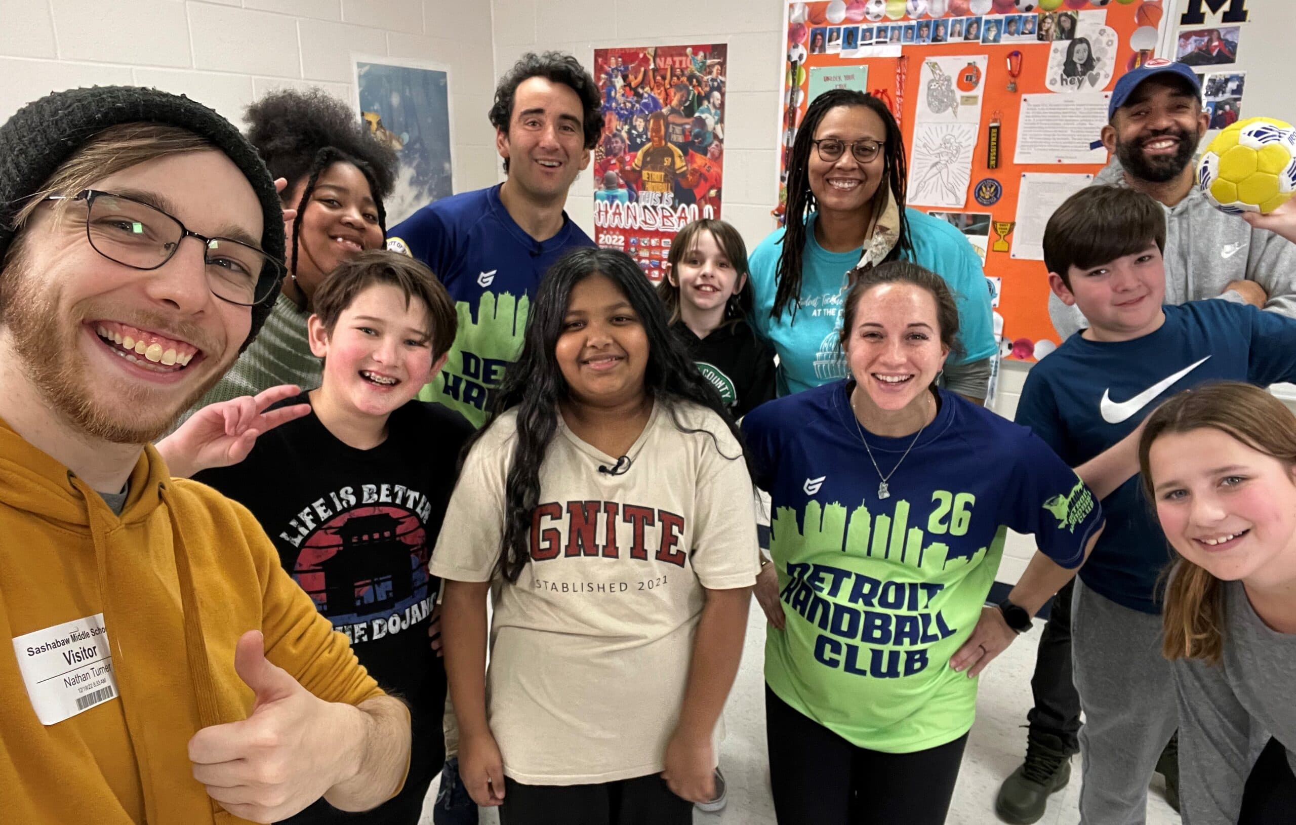 A smiling group of young people