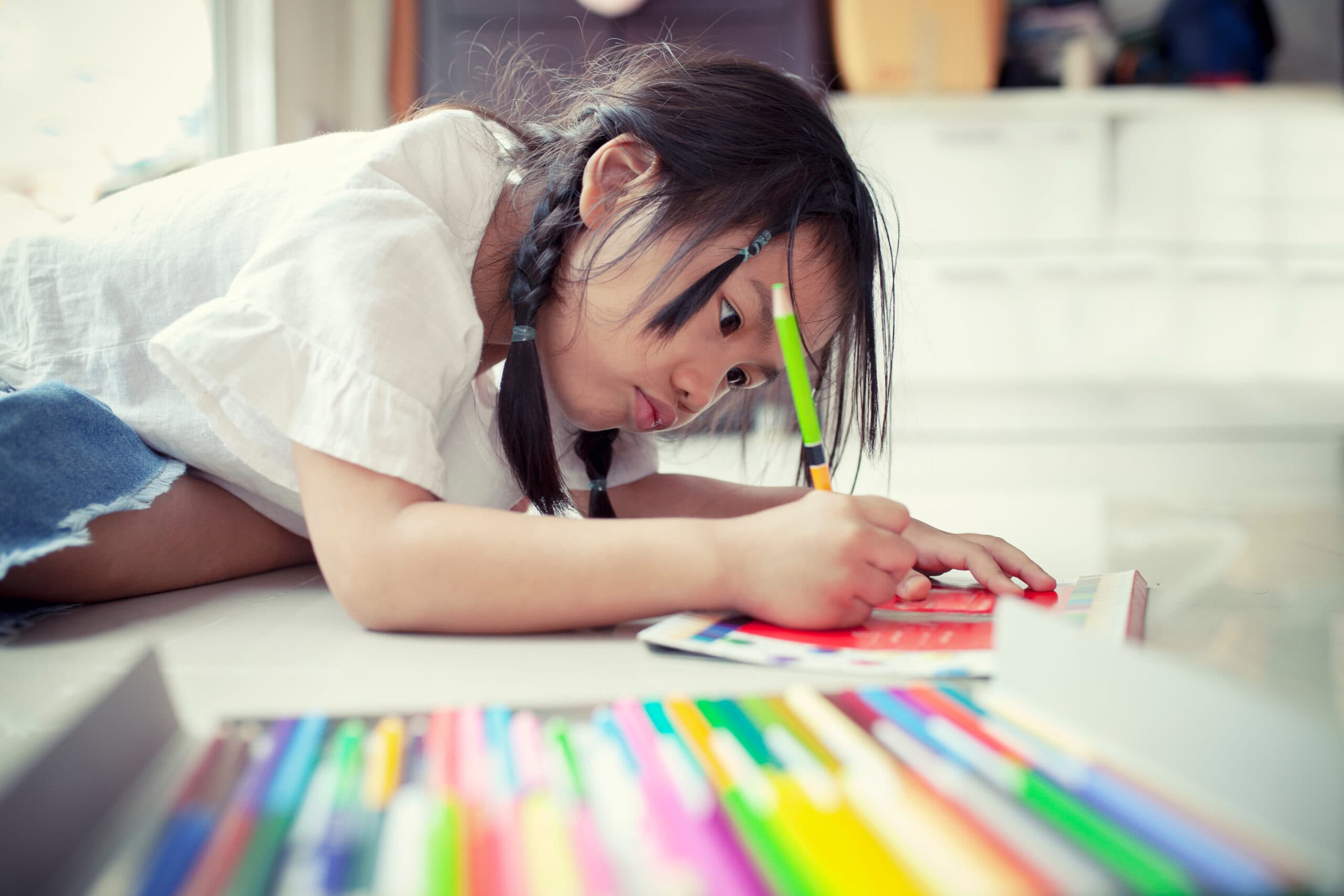 a child writing