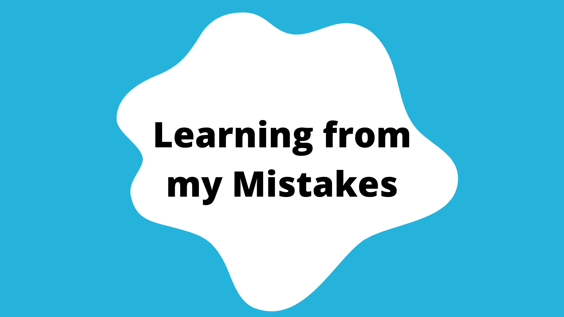 "Learning from my mistakes" activity button. A blue square with a white blob in the center. The title is in the blob.