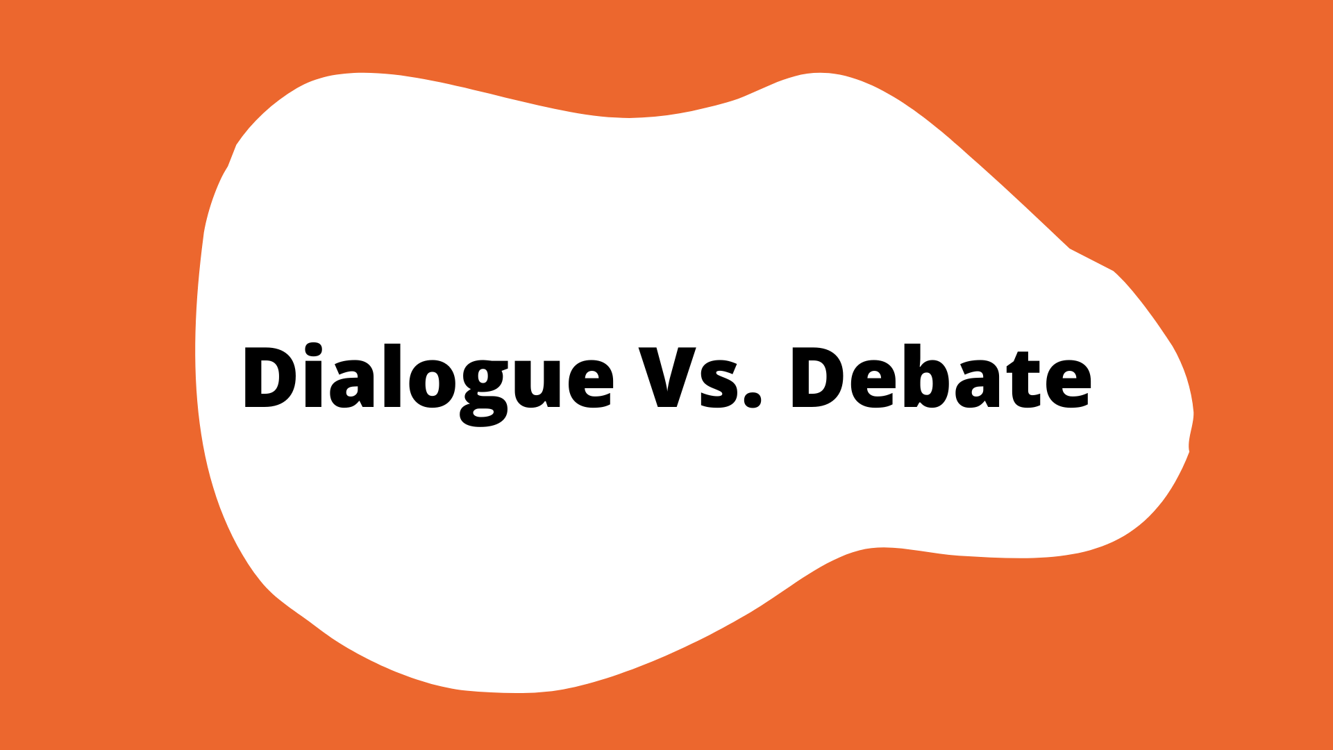 "Dialogue vs Devate" activity button. An orange square with a white blob in the center. the title is in the blob.