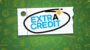 The extra credit logo on a green background